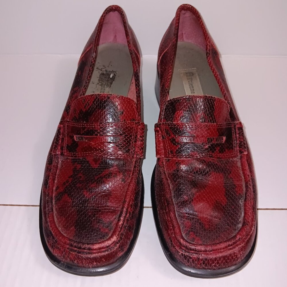 ETIENNE AIGNER LAWRENCE LEATHER BLOCK HEEL SHOES